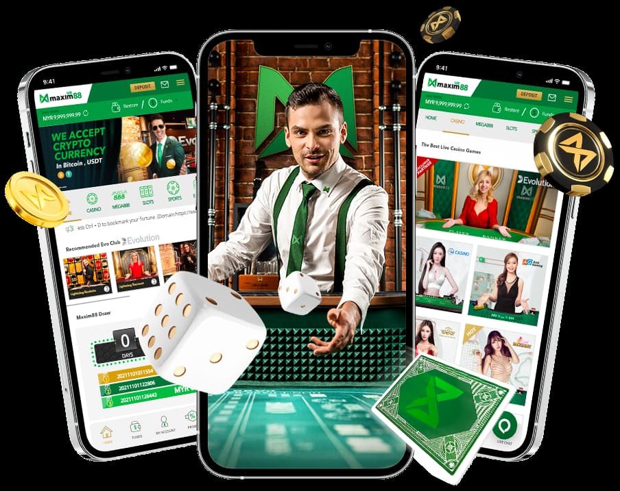 Malaysian player using the Maxim88 App on smartphone for online casino, slots and sports betting in Malaysia