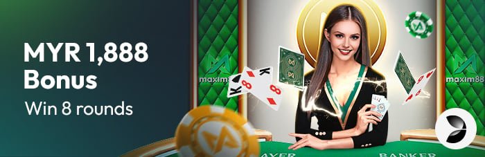 Maxim88 casino bonus promotion banner