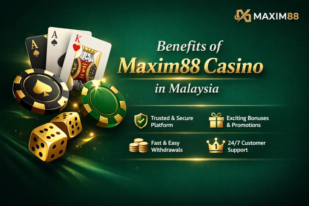 Focused Malaysian user checking Maxim88 Casino App with slot games and sports betting interface on mobile screen